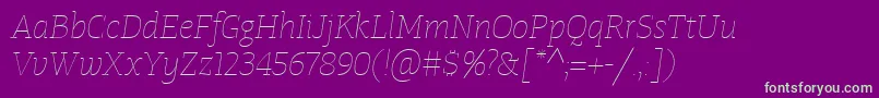 Шрифт TangerserifmediumulUltralightitalic – зелёные шрифты на фиолетовом фоне