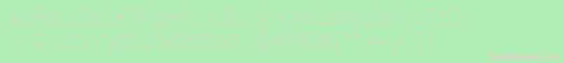 Fonte TangerserifmediumulUltralightitalic – fontes rosa em um fundo verde