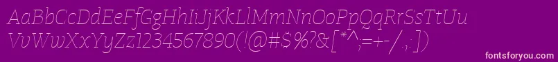 fuente TangerserifmediumulUltralightitalic – Fuentes Rosadas Sobre Fondo Morado