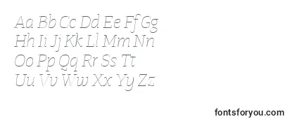 Review of the TangerserifmediumulUltralightitalic Font