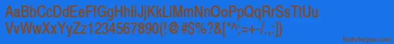XeroxSansSerifNarrow Font – Brown Fonts on Blue Background