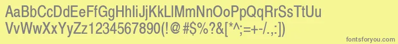 XeroxSansSerifNarrow Font – Gray Fonts on Yellow Background