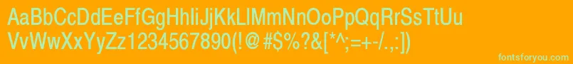 XeroxSansSerifNarrow Font – Green Fonts on Orange Background