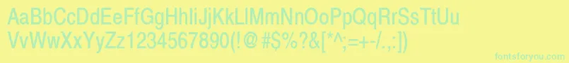 XeroxSansSerifNarrow Font – Green Fonts on Yellow Background