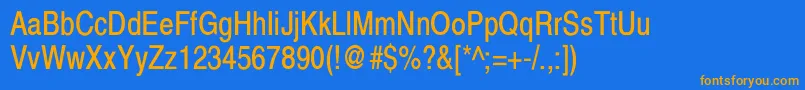 XeroxSansSerifNarrow Font – Orange Fonts on Blue Background