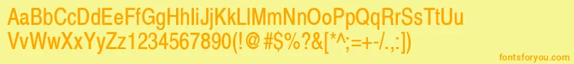 XeroxSansSerifNarrow Font – Orange Fonts on Yellow Background