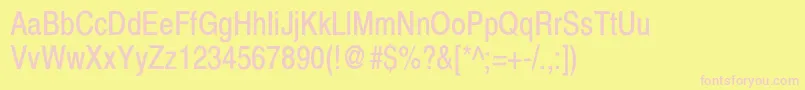 XeroxSansSerifNarrow Font – Pink Fonts on Yellow Background