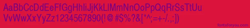 XeroxSansSerifNarrow Font – Purple Fonts on Red Background