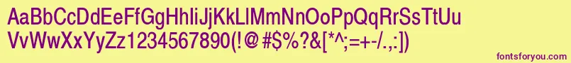 XeroxSansSerifNarrow Font – Purple Fonts on Yellow Background