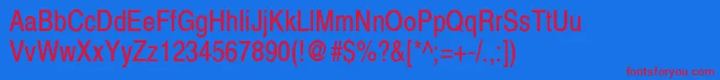 フォントXeroxSansSerifNarrow – 赤い文字の青い背景