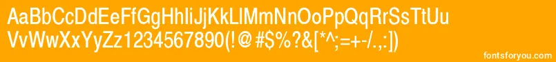 XeroxSansSerifNarrow Font – White Fonts on Orange Background
