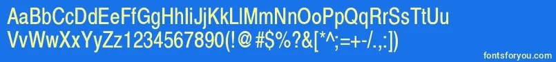 XeroxSansSerifNarrow Font – Yellow Fonts on Blue Background