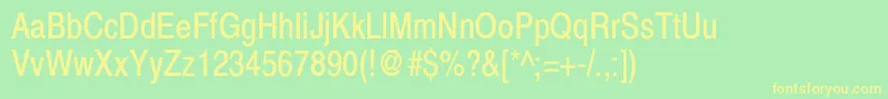 XeroxSansSerifNarrow Font – Yellow Fonts on Green Background