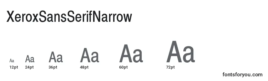 XeroxSansSerifNarrow Font Sizes