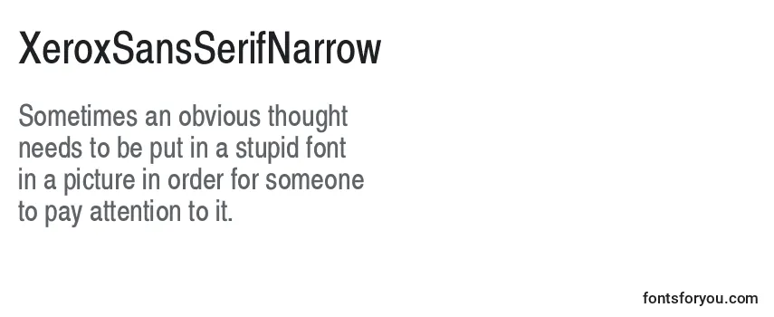 Review of the XeroxSansSerifNarrow Font