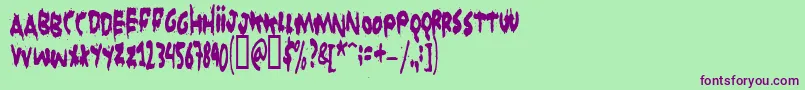 Grunt ffy Font – Purple Fonts on Green Background