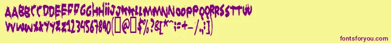 Grunt ffy Font – Purple Fonts on Yellow Background
