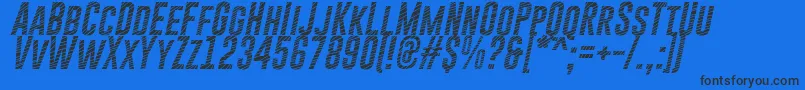 Fonte GoboldCutsItalic – fontes pretas em um fundo azul