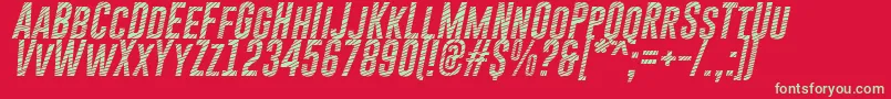 GoboldCutsItalic Font – Green Fonts on Red Background