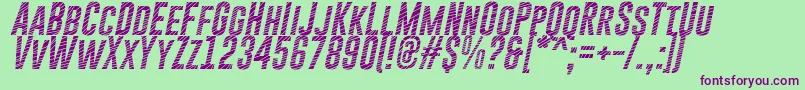 GoboldCutsItalic Font – Purple Fonts on Green Background