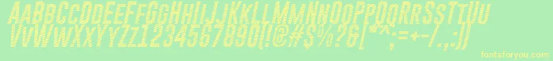 GoboldCutsItalic Font – Yellow Fonts on Green Background
