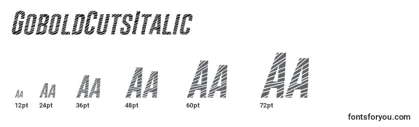 GoboldCutsItalic Font Sizes