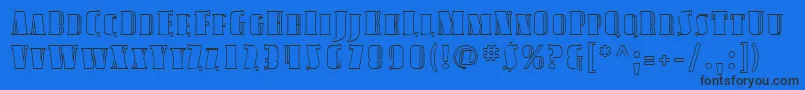 Sfavondalescoutline Font – Black Fonts on Blue Background