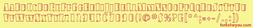 Sfavondalescoutline Font – Red Fonts on Yellow Background