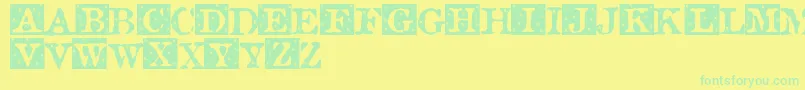 RoseBudSweet Font – Green Fonts on Yellow Background