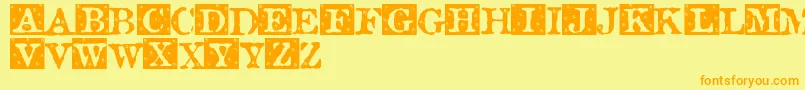 RoseBudSweet Font – Orange Fonts on Yellow Background