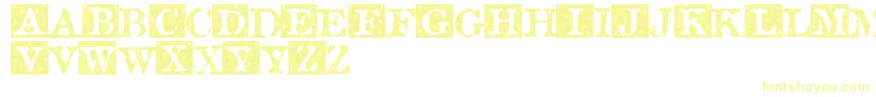 RoseBudSweet-Schriftart – Gelbe Schriften auf weißem Hintergrund
