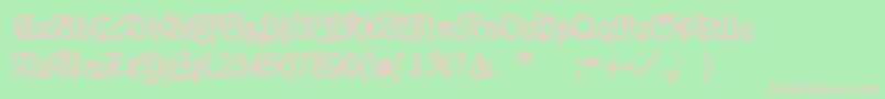 BrokenhandBold Font – Pink Fonts on Green Background