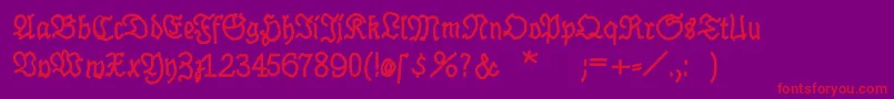 BrokenhandBold Font – Red Fonts on Purple Background