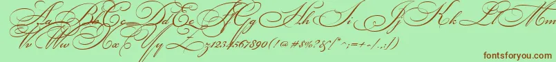 Bickhamscr2 Font – Brown Fonts on Green Background