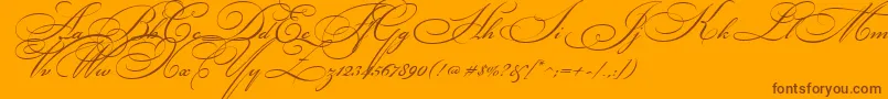 Bickhamscr2 Font – Brown Fonts on Orange Background