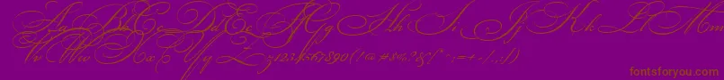 Bickhamscr2-Schriftart – Braune Schriften auf violettem Hintergrund