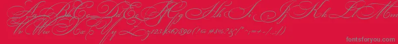 Bickhamscr2 Font – Gray Fonts on Red Background