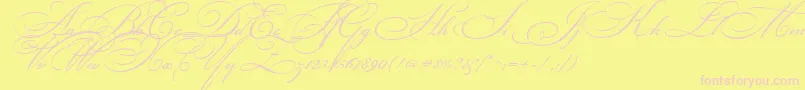 Weitere Informationen zur Bickhamscr2-Schriftart Bickhamscr2-Schriftart – Rosa Schriften auf gelbem Hintergrund