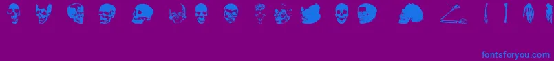 OldSkullHellron Font – Blue Fonts on Purple Background