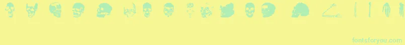 OldSkullHellron Font – Green Fonts on Yellow Background