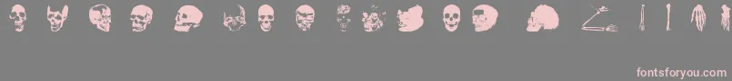 OldSkullHellron-Schriftart – Rosa Schriften auf grauem Hintergrund