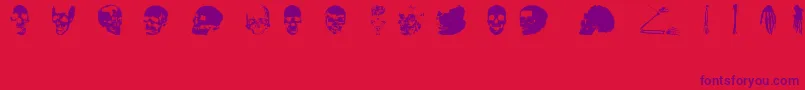 OldSkullHellron-fontti – violetit fontit punaisella taustalla