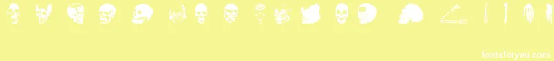 OldSkullHellron Font – White Fonts on Yellow Background