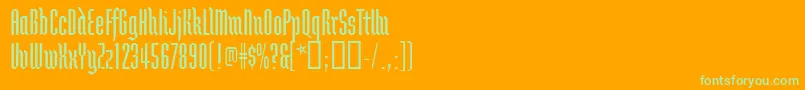 Brunnhildetwo Font – Green Fonts on Orange Background