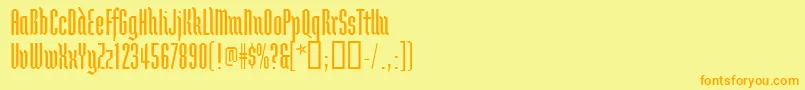 Brunnhildetwo Font – Orange Fonts on Yellow Background