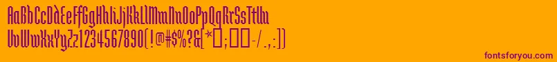 Brunnhildetwo Font – Purple Fonts on Orange Background