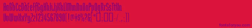 Brunnhildetwo Font – Purple Fonts on Red Background