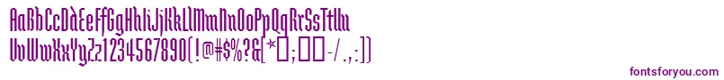 Brunnhildetwo-Schriftart – Violette Schriften auf weißem Hintergrund