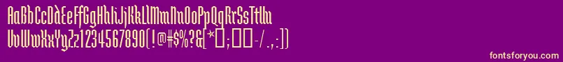 Brunnhildetwo Font – Yellow Fonts on Purple Background