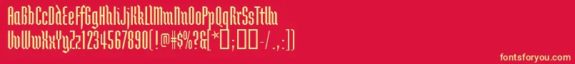 Brunnhildetwo Font – Yellow Fonts on Red Background